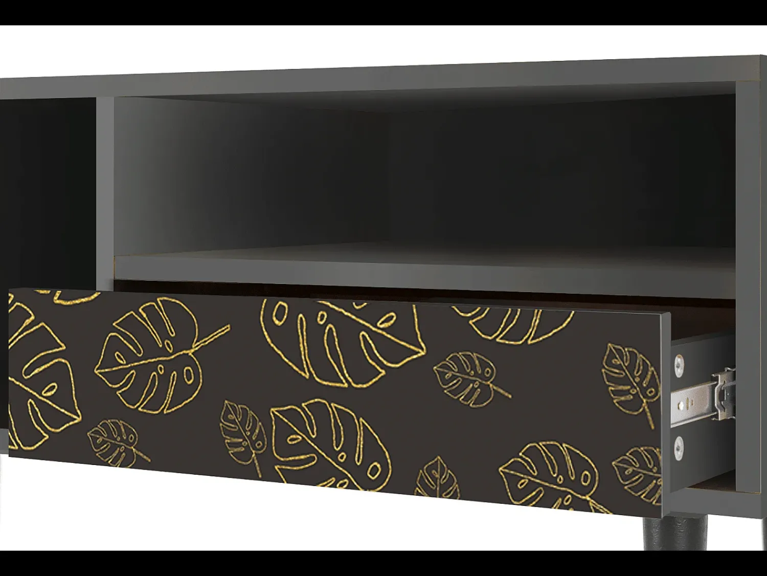 Móvel De Tv| Mueble de TV - 115х59х48 cm - T3 - Fall Of The Leaves, Antracite Cinza antracite