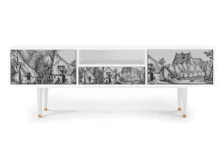Mueble de TV - 170х59х41 cm - T6 - Farms in a Village, Branco^ Móvel De Tv