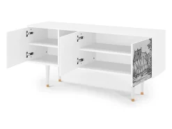 Hot Mueble de TV - 150х69х41 cm - T5 - Farms in a Village, Branco Bege
