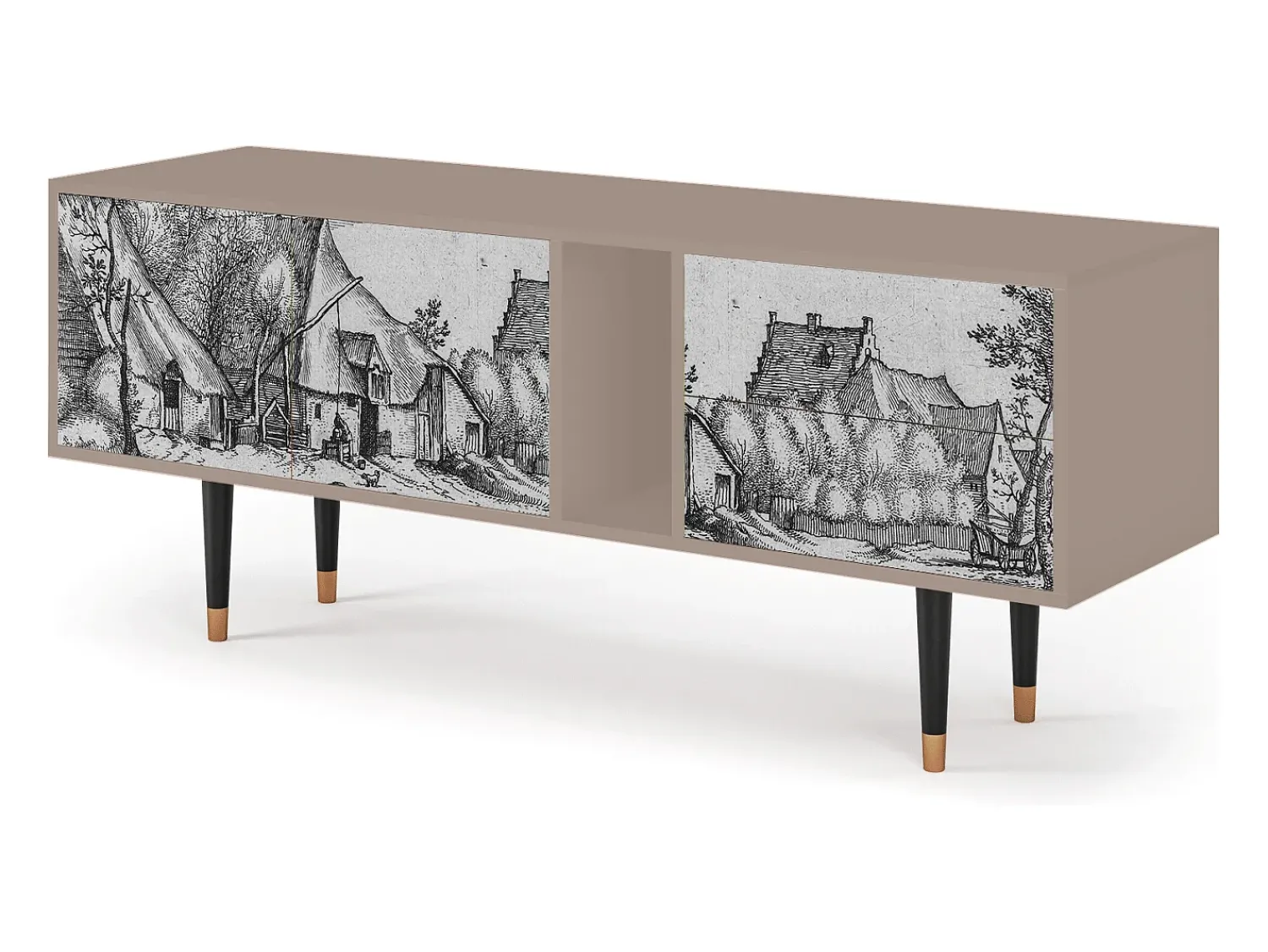 Mueble de TV - 170х69х48 cm - T1 - Farms in a Village, Latte^ Móvel De Tv