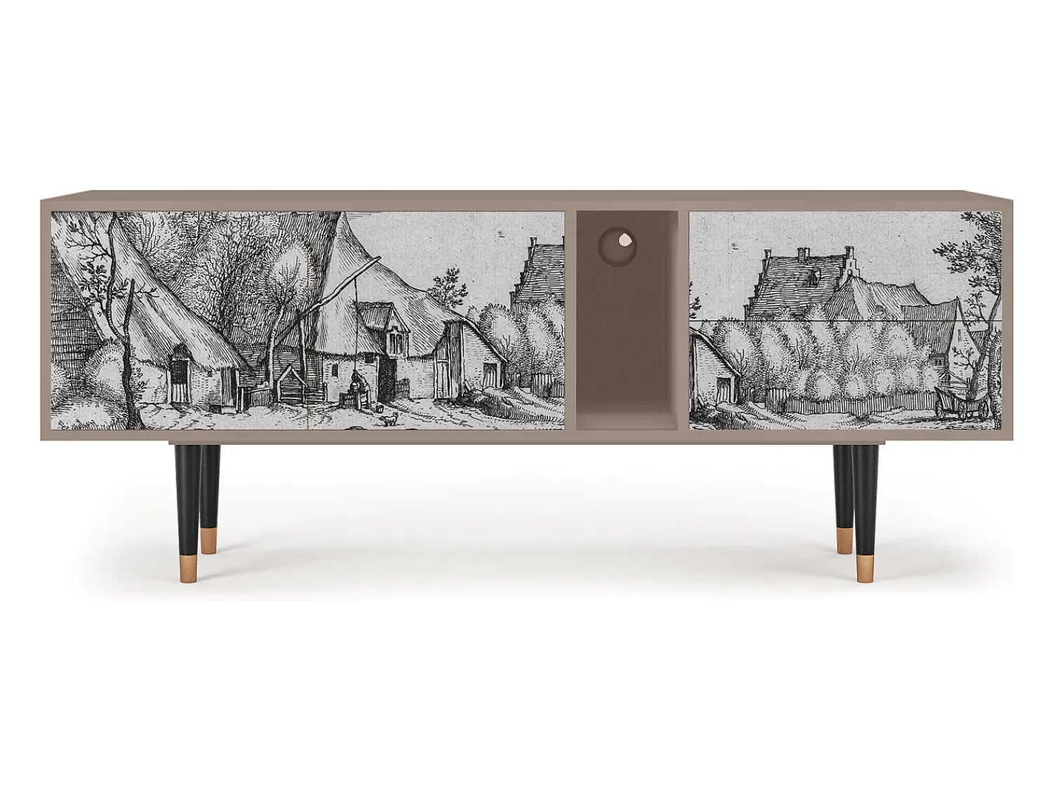 Mueble de TV - 170х69х48 cm - T1 - Farms in a Village, Latte^ Móvel De Tv