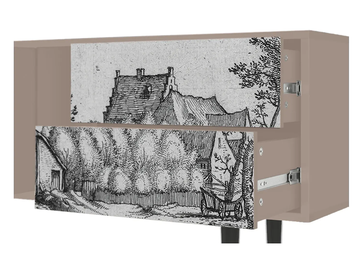 Mueble de TV - 170х69х48 cm - T1 - Farms in a Village, Latte^ Móvel De Tv