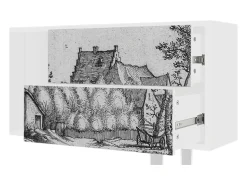 Móvel De Tv| Mueble de TV - 170х69х48 cm - T1 - Farms in a Village, Branco Bege