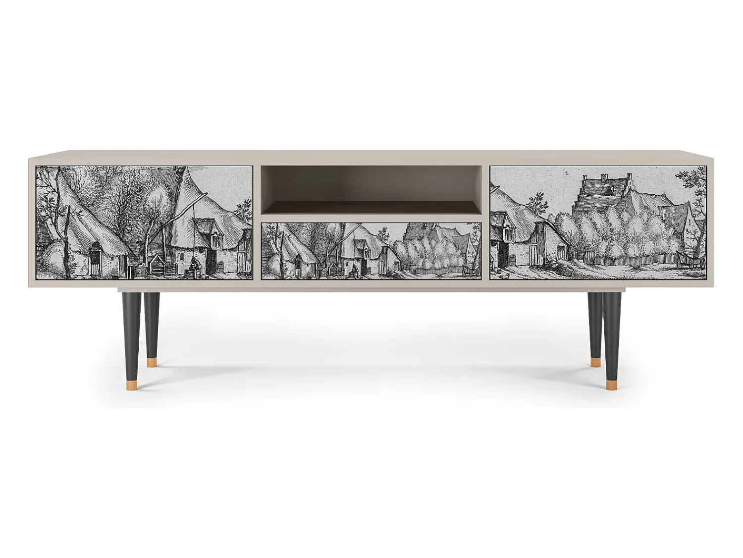 Sale Mueble de TV - 170х59х41 cm - T6 - Farms in a Village, Areia Bege