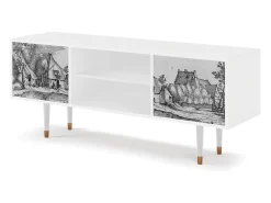 Móvel De Tv| Mueble de TV - 170х69х48 cm - T2 - Farms in a Village, Branco Bege