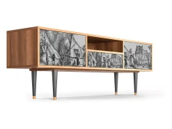 Mueble de TV - 170х59х41 cm - T6 - Farms in a Village, Nogueira^ Móvel De Tv