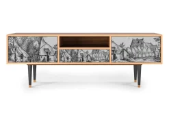 Mueble de TV - 170х59х41 cm - T6 - Farms in a Village, Nogueira^ Móvel De Tv