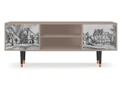 Móvel De Tv* Mueble de TV - 170х69х48 cm - T2 - Farms in a Village, Latte Bege