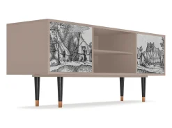 Móvel De Tv* Mueble de TV - 170х69х48 cm - T2 - Farms in a Village, Latte Bege
