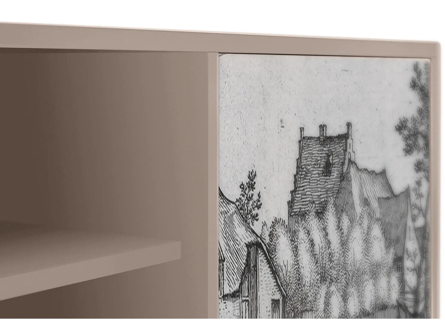 Móvel De Tv* Mueble de TV - 170х69х48 cm - T2 - Farms in a Village, Latte Bege