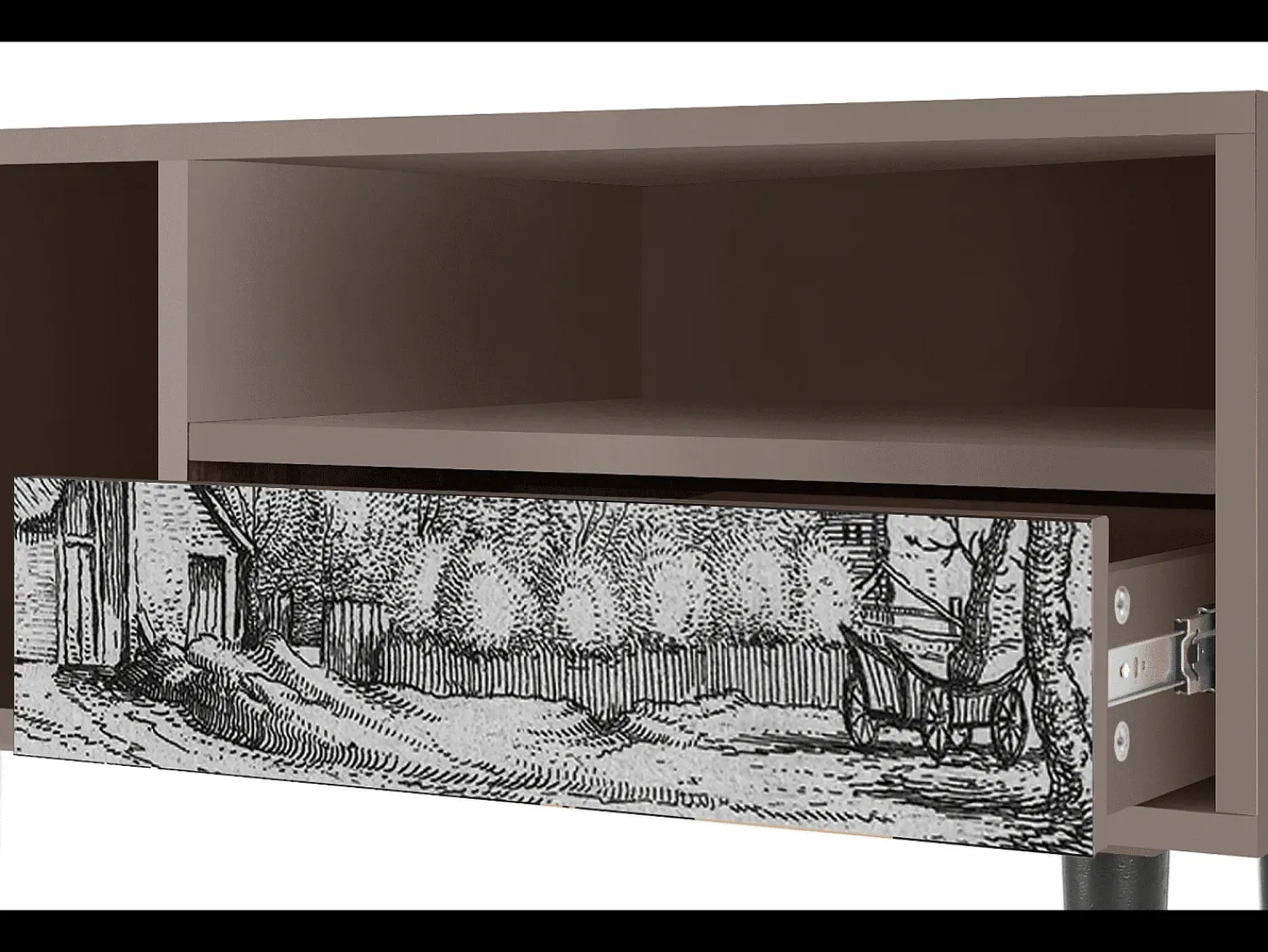 Mueble de TV - 115х59х48 cm - T3 - Farms in a Village, Latte^ Móvel De Tv