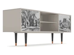 Móvel De Tv* Mueble de TV - 170х69х48 cm - T2 - Farms in a Village, Areia Bege