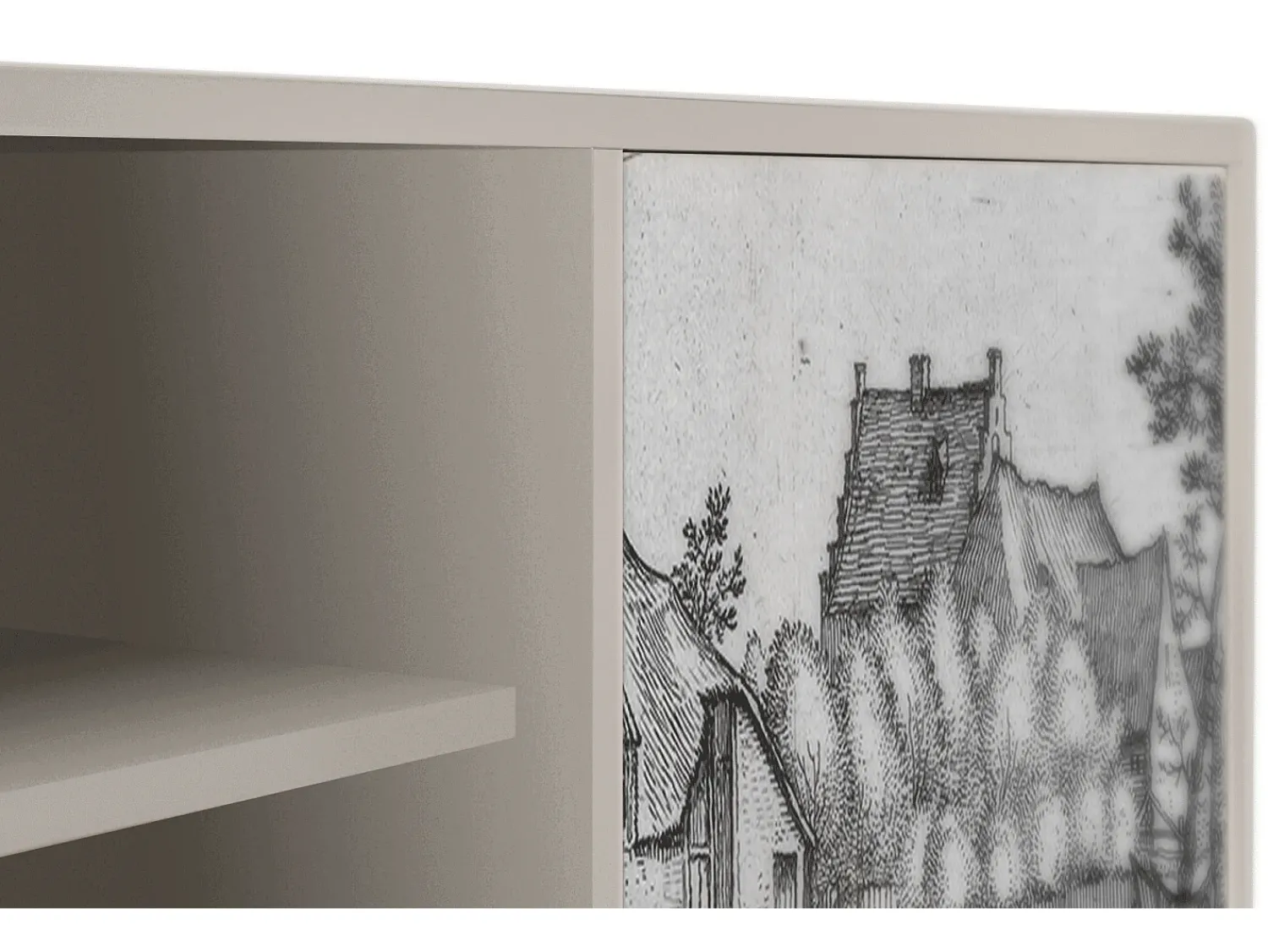 Móvel De Tv* Mueble de TV - 170х69х48 cm - T2 - Farms in a Village, Areia Bege