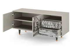 Móvel De Tv| Mueble de TV - 125х56х41 cm - T7 - Farms in a Village, Areia Bege