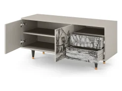 Móvel De Tv| Mueble de TV - 125х56х41 cm - T7 - Farms in a Village, Areia Bege