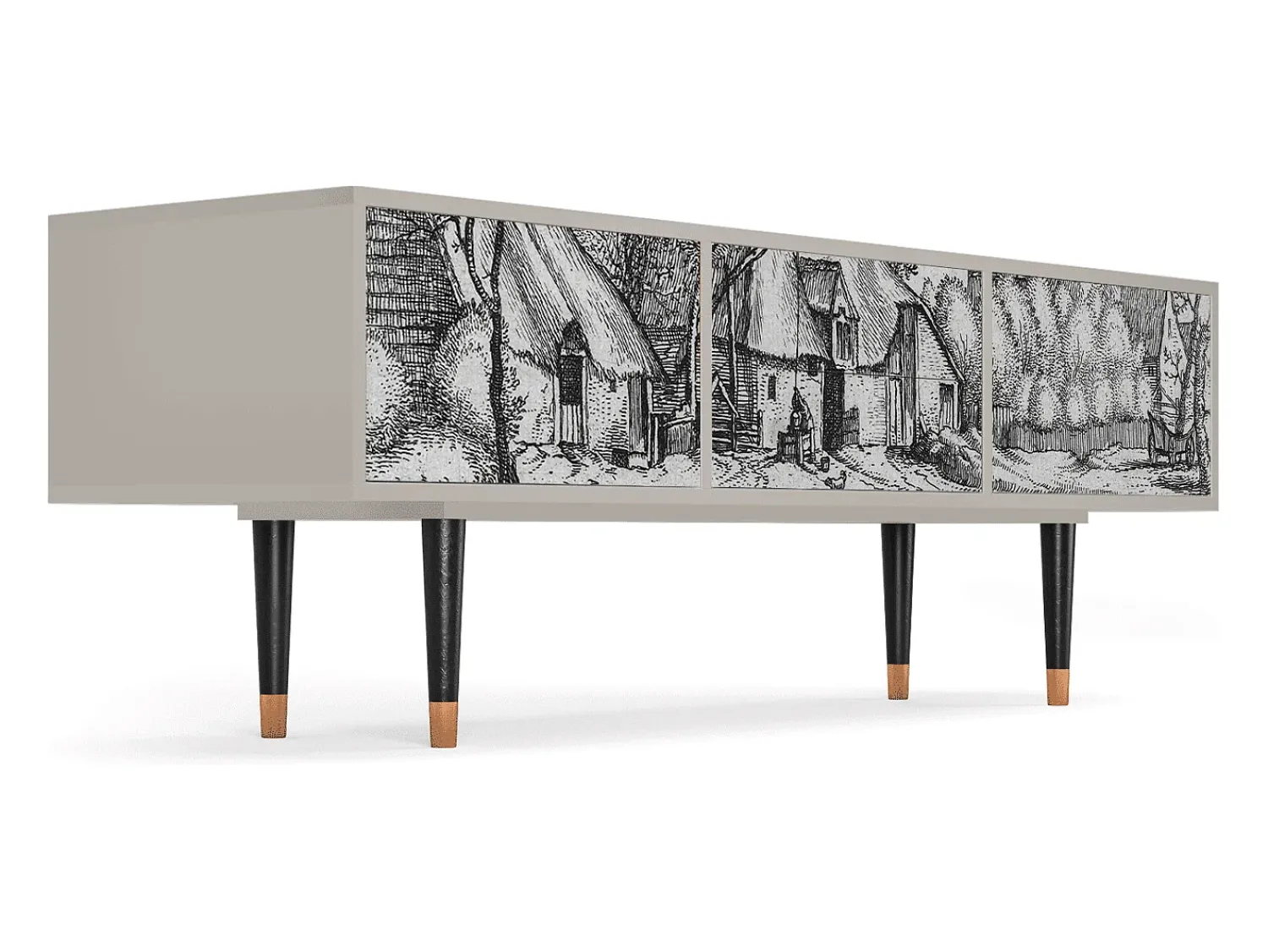 Mueble de TV - 170х59х48 cm - T4 - Farms in a Village, Areia^ Móvel De Tv