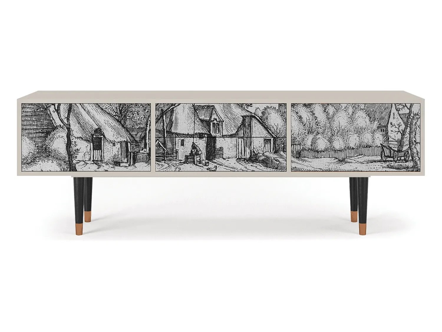 Mueble de TV - 170х59х48 cm - T4 - Farms in a Village, Areia^ Móvel De Tv