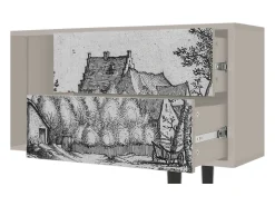Móvel De Tv| Mueble de TV - 170х69х48 cm - T1 - Farms in a Village, Areia Bege