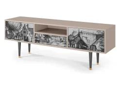 Móvel De Tv* Mueble de TV - 170х59х41 cm - T6 - Farms in a Village, Latte Bege