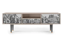 Móvel De Tv* Mueble de TV - 170х59х41 cm - T6 - Farms in a Village, Latte Bege