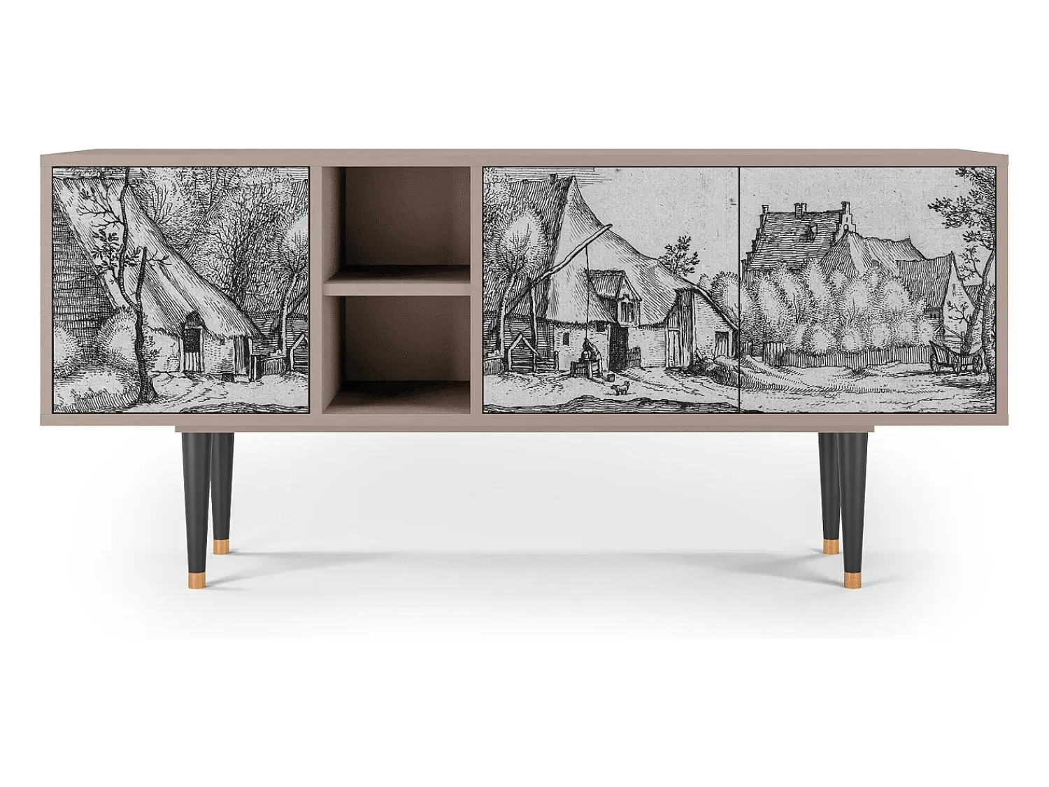 Mueble de TV - 150х69х41 cm - T5 - Farms in a Village, Areia^ Móvel De Tv