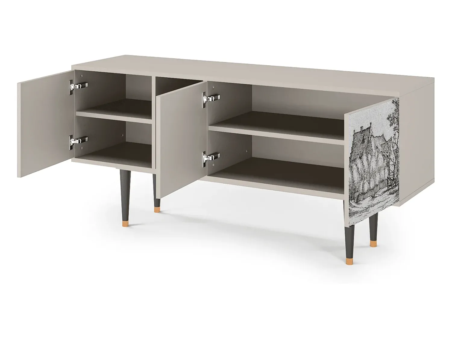 Mueble de TV - 150х69х41 cm - T5 - Farms in a Village, Areia^ Móvel De Tv