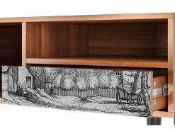 Móvel De Tv* Mueble de TV - 115х59х48 cm - T3 - Farms in a Village, Nogueira Castanho