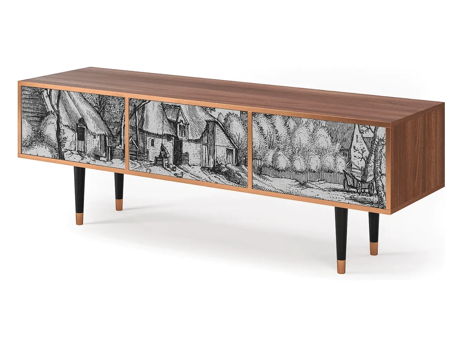 Mueble de TV - 170х59х48 cm - T4 - Farms in a Village, Nogueira^ Móvel De Tv