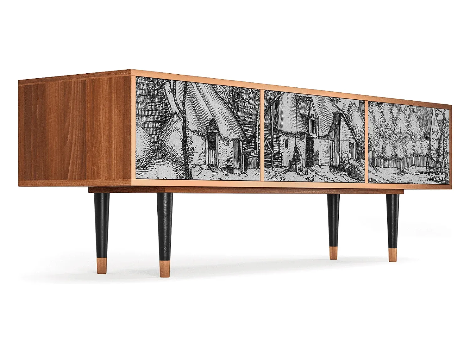 Mueble de TV - 170х59х48 cm - T4 - Farms in a Village, Nogueira^ Móvel De Tv