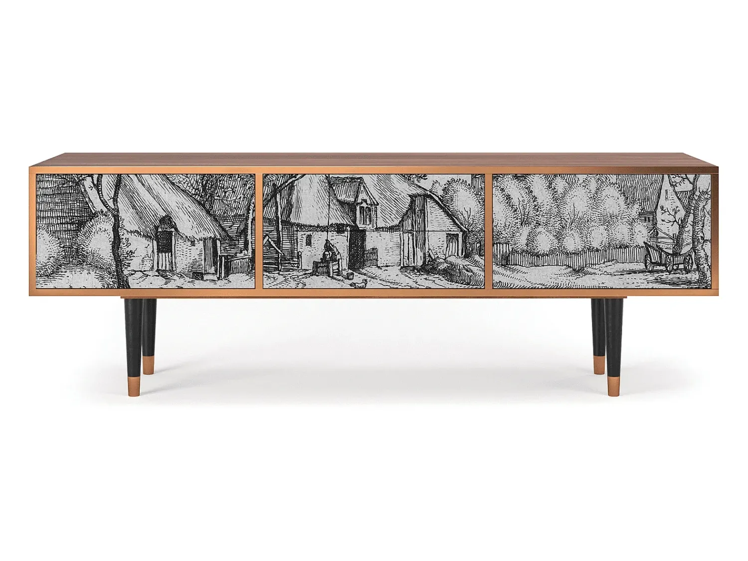 Mueble de TV - 170х59х48 cm - T4 - Farms in a Village, Nogueira^ Móvel De Tv