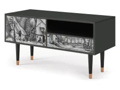 Mueble de TV - 115х59х48 cm - T3 - Farms in a Village, Antracite^ Móvel De Tv