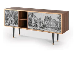 Mueble de TV - 150х69х41 cm - T5 - Farms in a Village, Nogueira^ Móvel De Tv