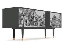 Mueble de TV - 170х69х48 cm - T1 - Farms in a Village, Antracite^ Móvel De Tv