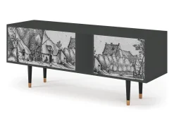Mueble de TV - 170х69х48 cm - T1 - Farms in a Village, Antracite^ Móvel De Tv