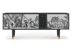 Mueble de TV - 170х69х48 cm - T1 - Farms in a Village, Antracite^ Móvel De Tv