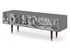 Online Mueble de TV - 170х59х48 cm - T4 - Farms in a Village, Cinza Cinzento