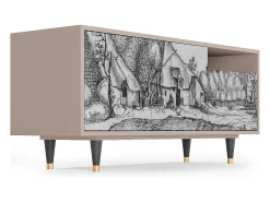 Mueble de TV - 125х56х41 cm - T7 - Farms in a Village, Latte^ Móvel De Tv