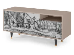 Mueble de TV - 125х56х41 cm - T7 - Farms in a Village, Latte^ Móvel De Tv