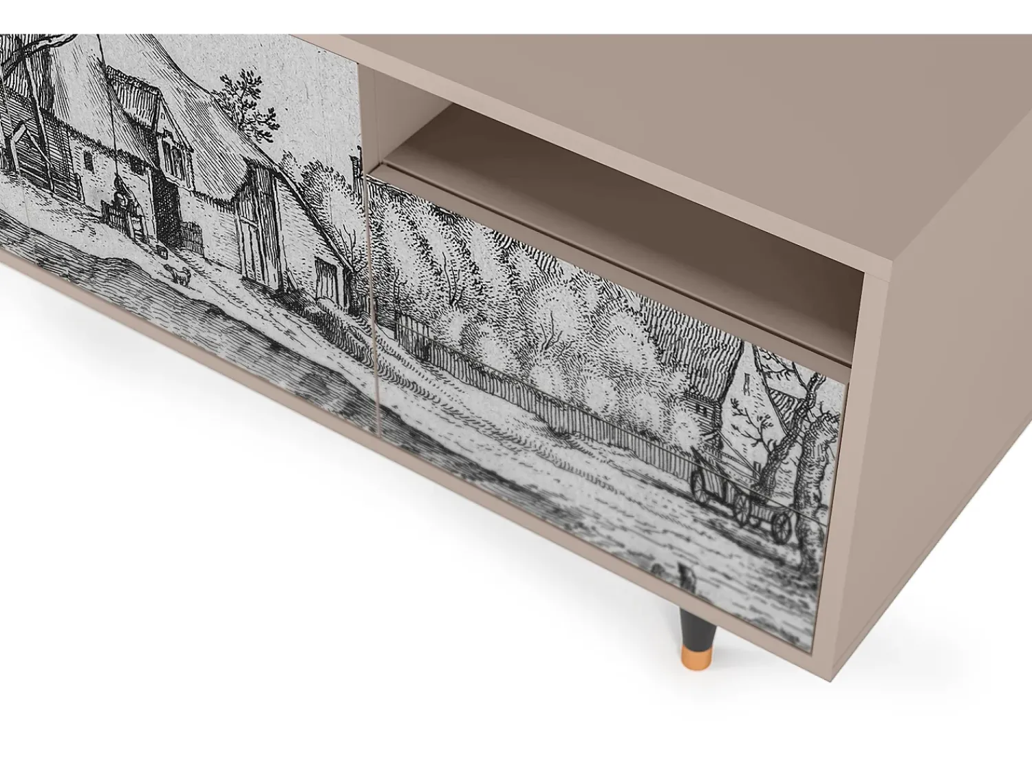 Mueble de TV - 125х56х41 cm - T7 - Farms in a Village, Latte^ Móvel De Tv