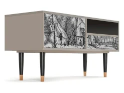 Móvel De Tv| Mueble de TV - 115х59х48 cm - T3 - Farms in a Village, Areia Bege