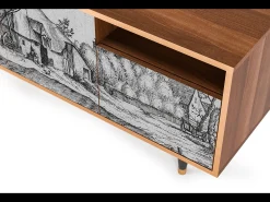 Discount Mueble de TV - 125х56х41 cm - T7 - Farms in a Village, Nogueira Castanho