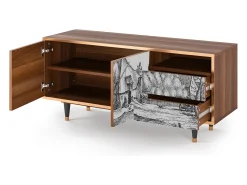 Discount Mueble de TV - 125х56х41 cm - T7 - Farms in a Village, Nogueira Castanho