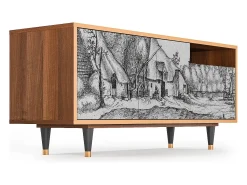 Discount Mueble de TV - 125х56х41 cm - T7 - Farms in a Village, Nogueira Castanho