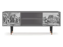 Mueble de TV - 170х69х48 cm - T2 - Farms in a Village, Cinza^ Móvel De Tv