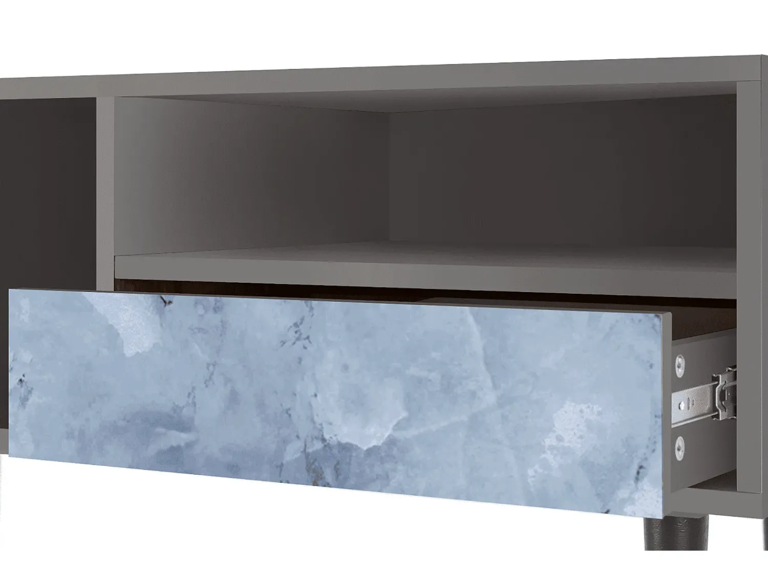 Mueble de TV - 115х59х48 cm - T3 - Feather Ice, Cinza Cinzento
