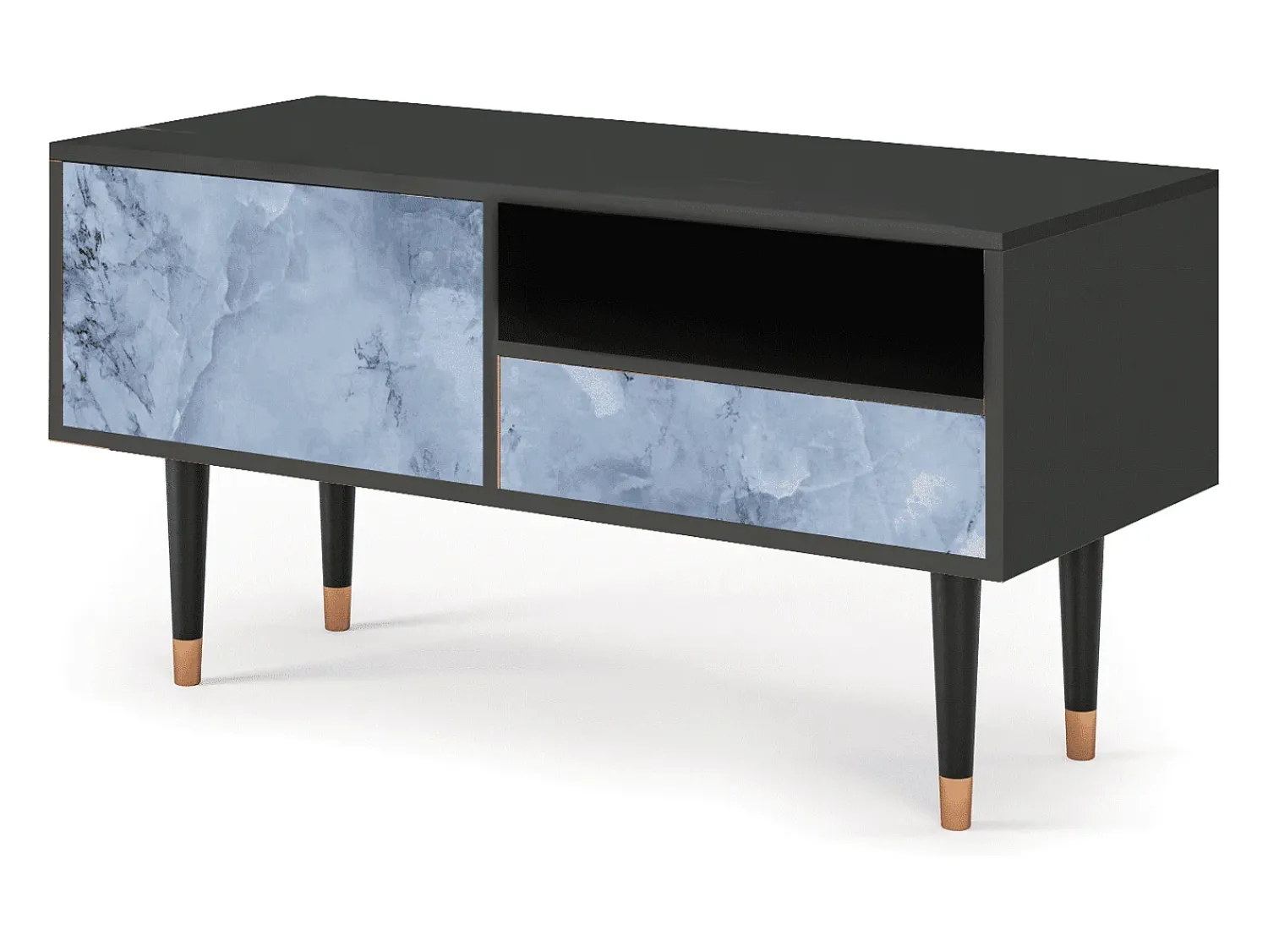 Mueble de TV - 115х59х48 cm - T3 - Feather Ice, Antracite^ Móvel De Tv