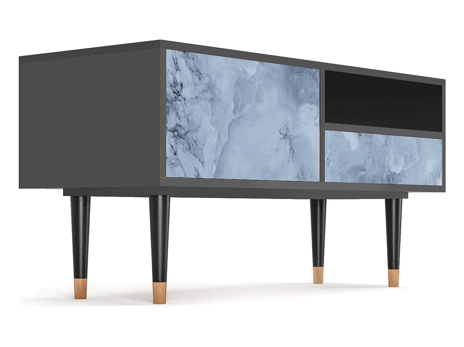 Mueble de TV - 115х59х48 cm - T3 - Feather Ice, Antracite^ Móvel De Tv