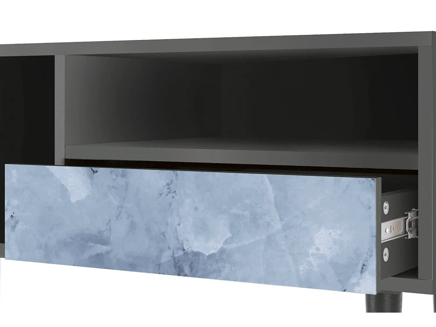 Mueble de TV - 115х59х48 cm - T3 - Feather Ice, Antracite^ Móvel De Tv