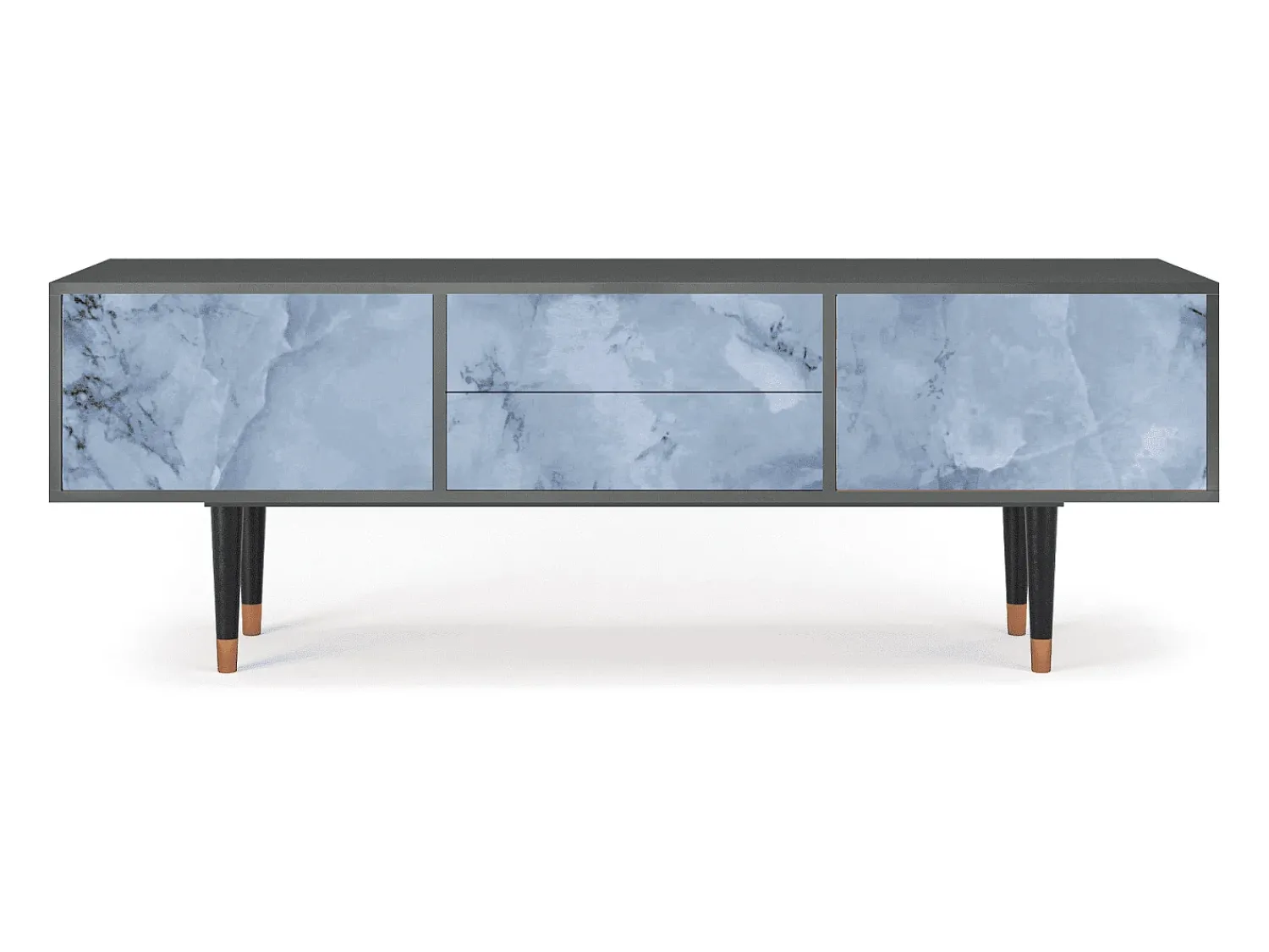 Móvel De Tv* Mueble de TV - 170х59х48 cm - T4 - Feather Ice, Antracite Cinza antracite