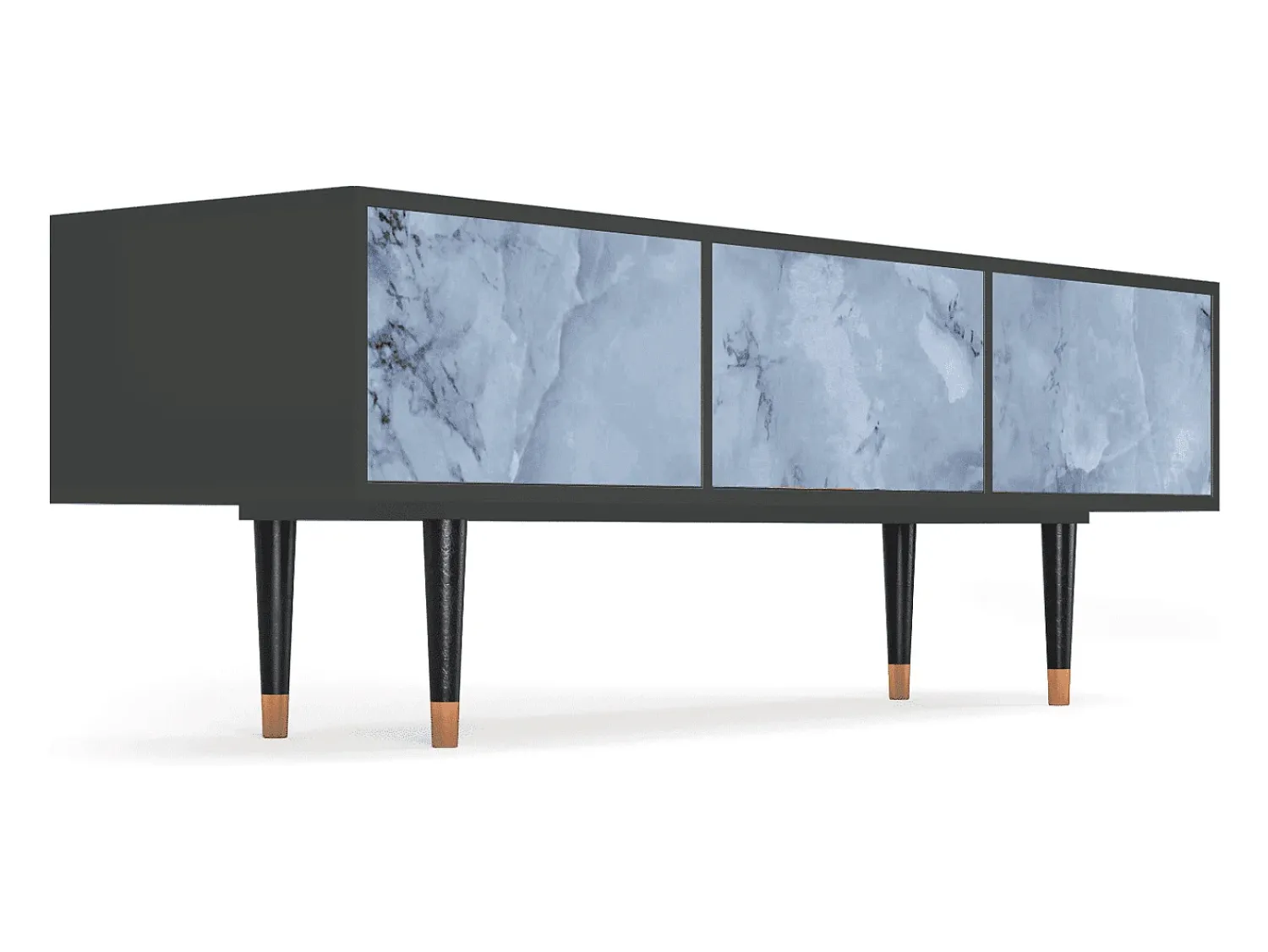 Móvel De Tv* Mueble de TV - 170х59х48 cm - T4 - Feather Ice, Antracite Cinza antracite